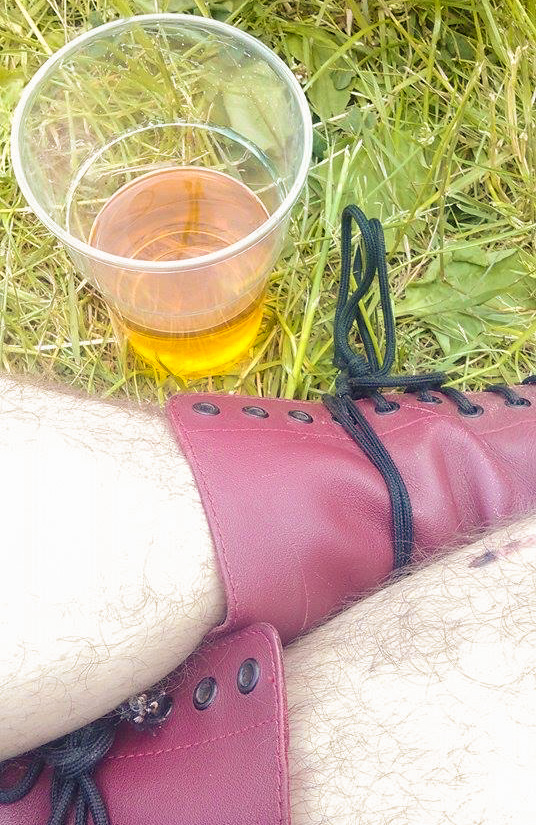 My feet and a glass of beer