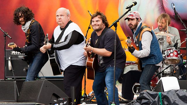 Tenacious D performing on stage