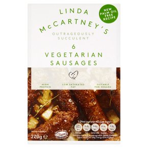 pack of Lina Mccartney vegetarian sausages