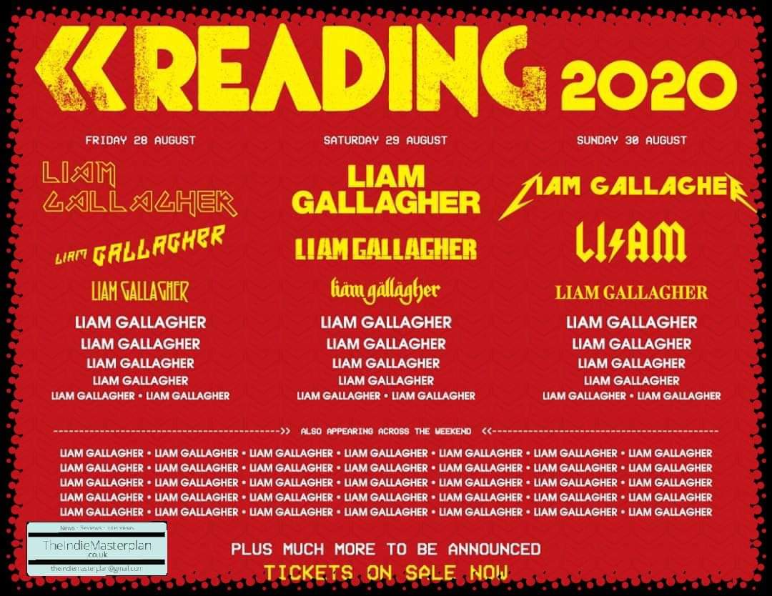 Joke festival poster showing only Liam Gallagher in all spots