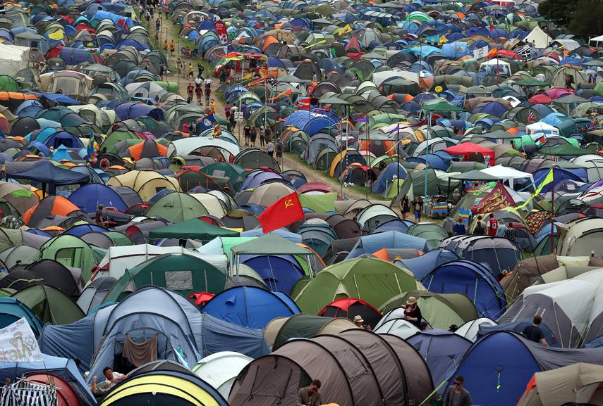 A sea of tents at Glastonbury Festival