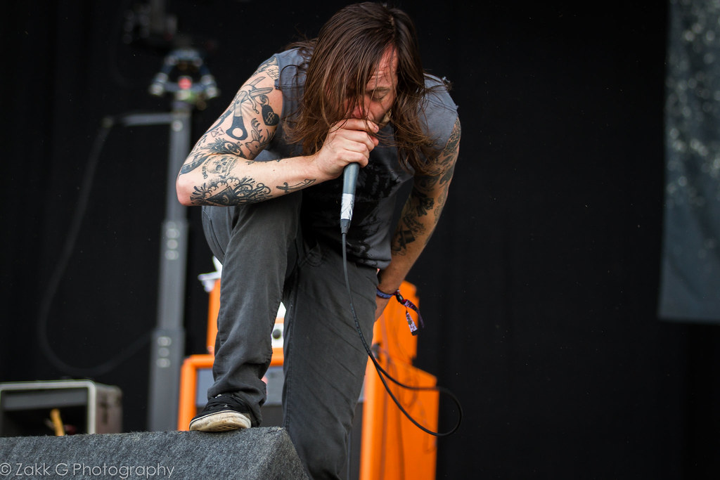 The hardcore band cancer bats performing on the main stage of download festival 2013