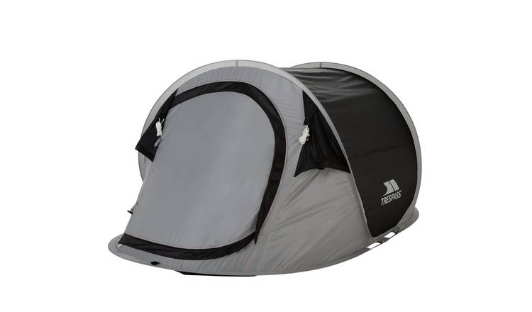 black and grey pop up tent