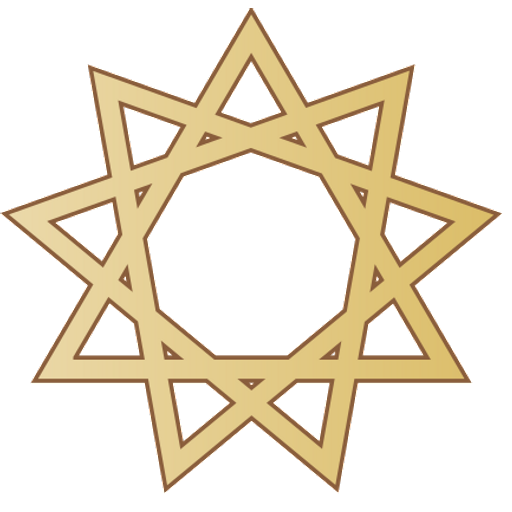 An Enneagram, a 9-pointed star, a symbol of teh religious faith Bahà'í