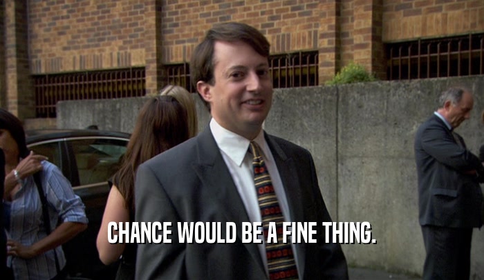 mark from peep Show saying "chance would be a fine thing"