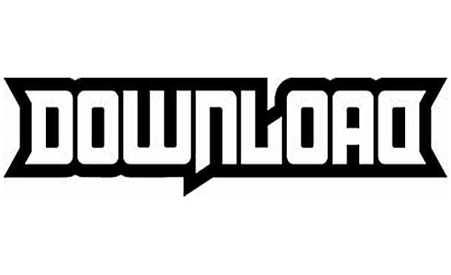simple download festival logo in black and white