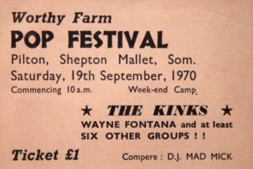 Worthy Farm pop festival 1970 ticket