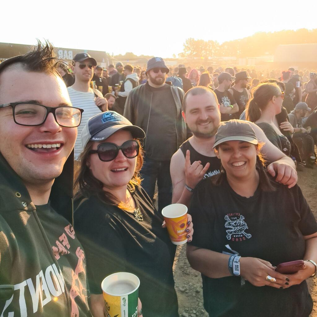 Selfie of Rob, Esther, Chris and Anna at Download Festival 2023